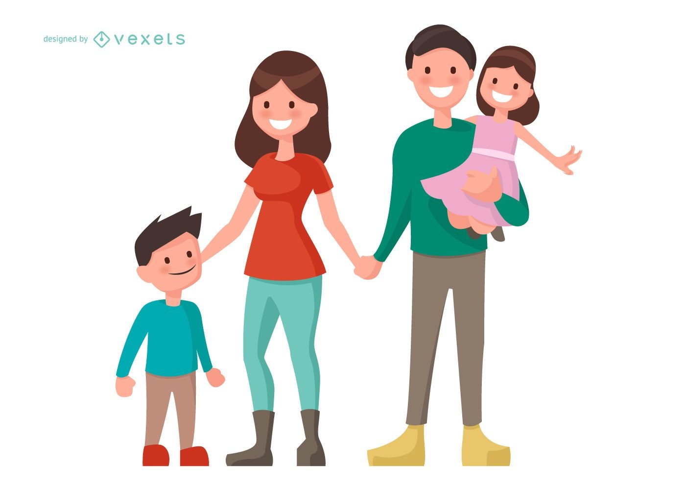 Isolated family illustration