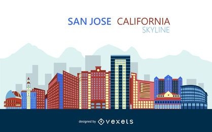 Colorful San Jose skyline