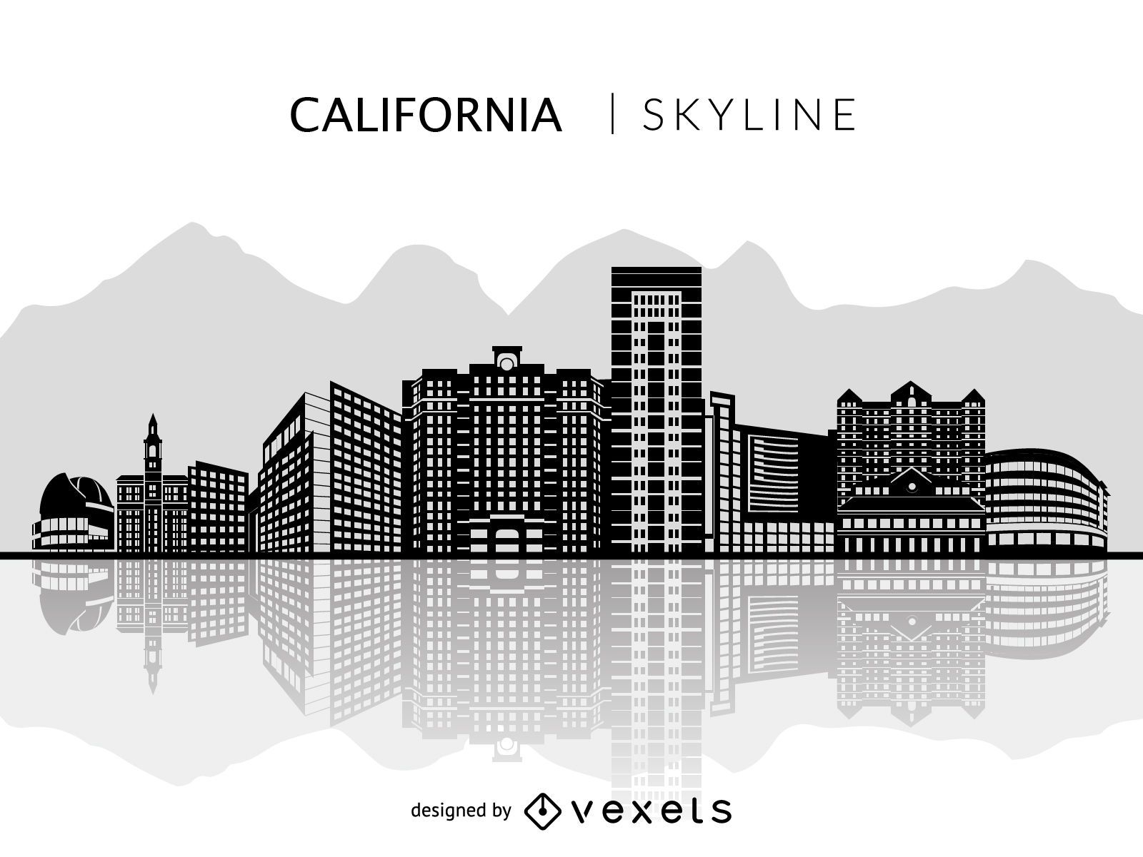 Silhouette San Jose California skyline
