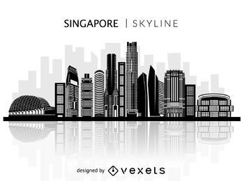 Silhueta do horizonte de Singapura