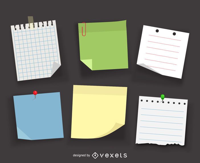 Notes and post it illustration set Notes and post it illustration set