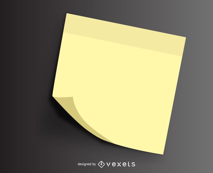 Folded post it note illustration Folded post it note illustration