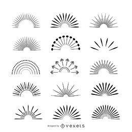 Sunburst illustration collection Sunburst illustration collection