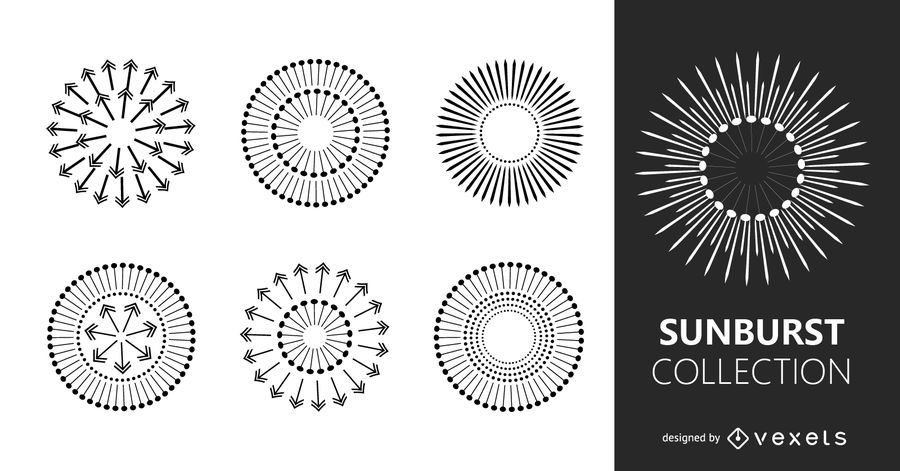 Multiple starburts illustration set Multiple starburts illustration set
