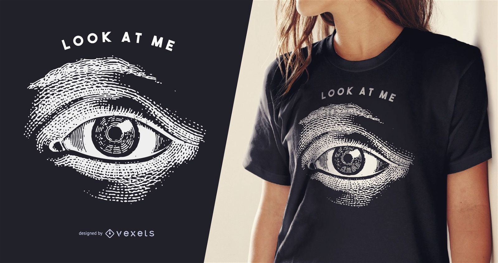 Desenho de t-shirt com ilustração de olhos