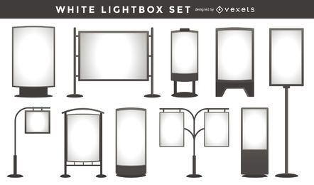 Colección de plantillas de caja de luz blanca