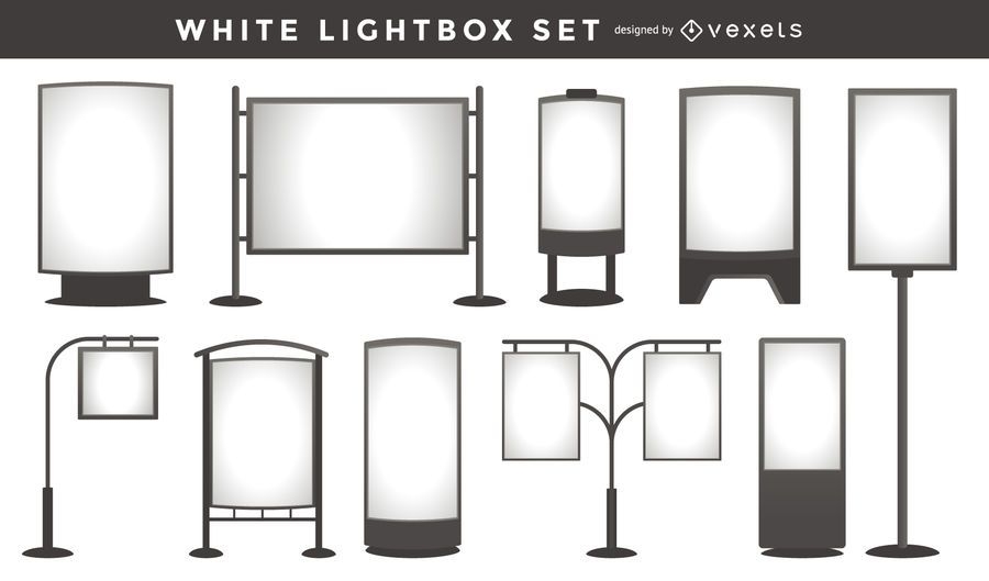 White Lightbox Template Collection - Vector Download