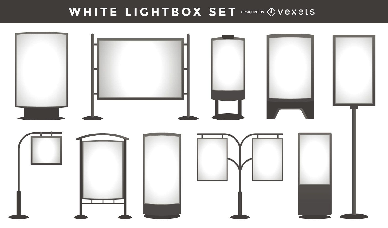 White lightbox template collection