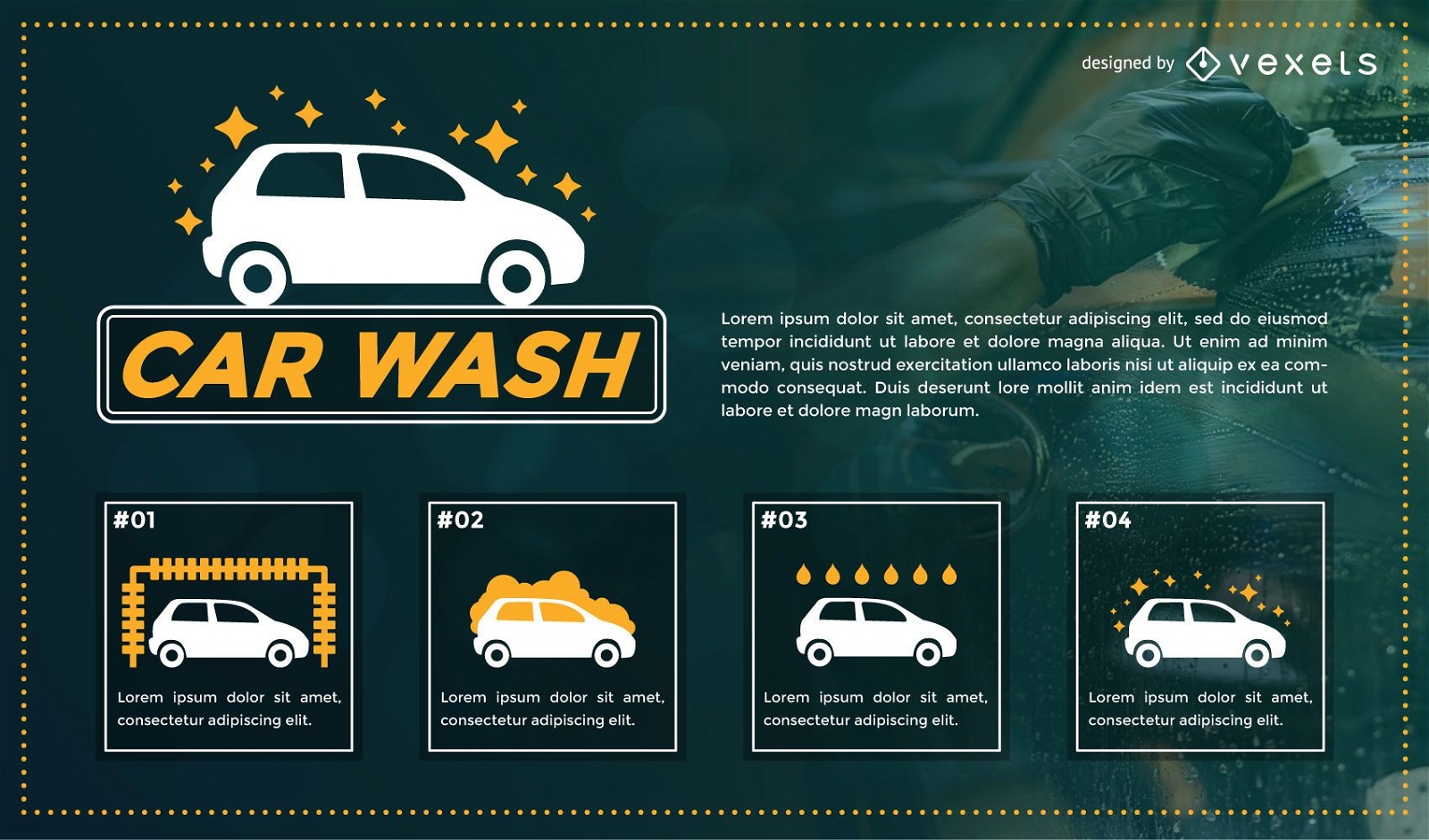 Design de brochura para lavagem de carros
