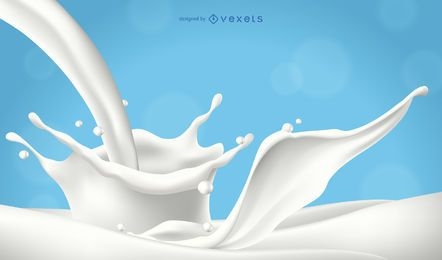 Líquido de leite branco realista