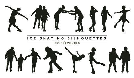 Colección de silueta de patinaje sobre hielo. Colección de silueta de patinaje sobre hielo.