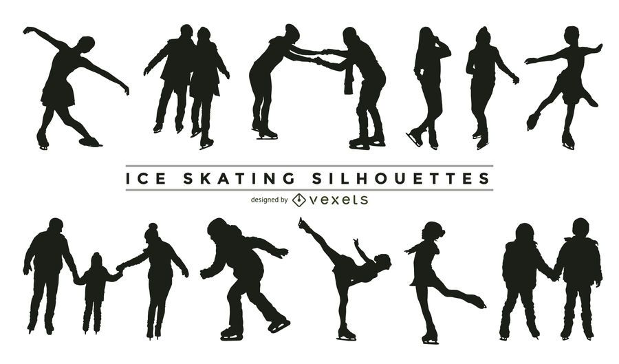 Colección de silueta de patinaje sobre hielo Colección de silueta de patinaje sobre hielo