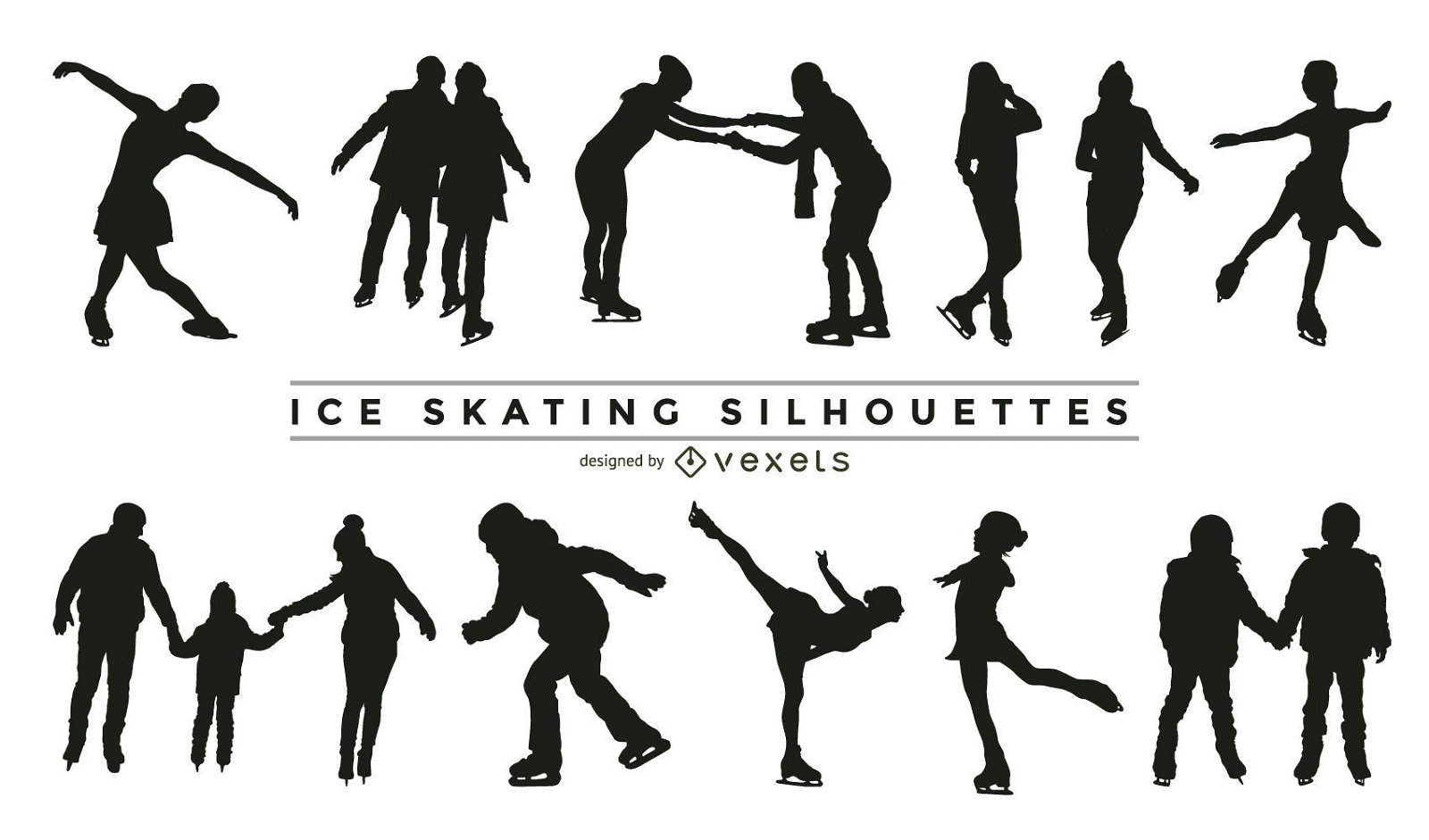 Ice skating silhouette collection