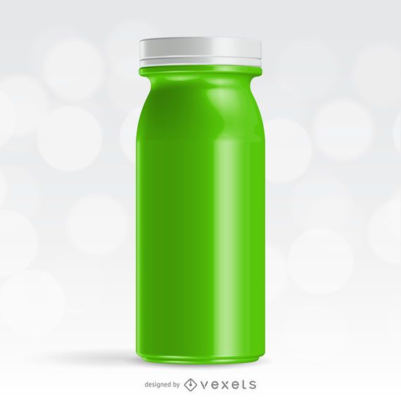 Realista botella de jugo verde maqueta Realista botella de jugo verde maqueta