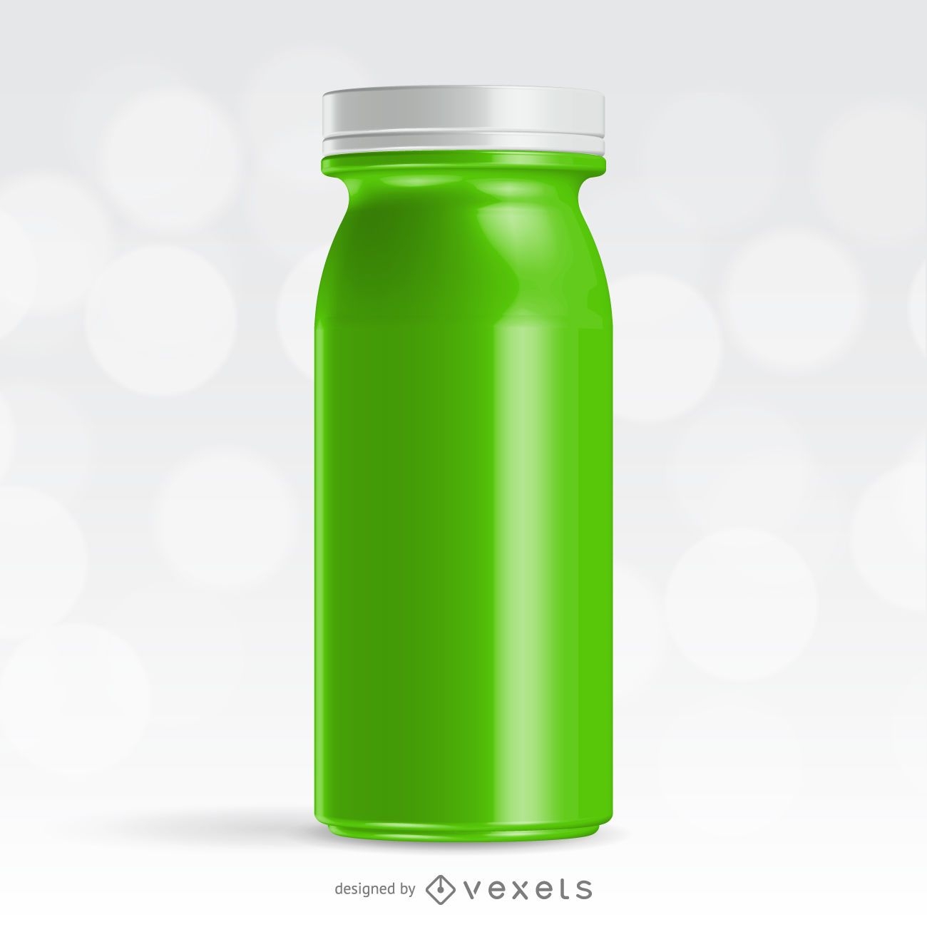 Botella de jugo verde realista