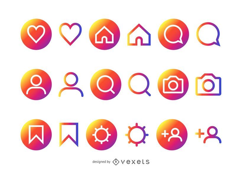 Colorful Instagram icon collection Colorful Instagram icon collection