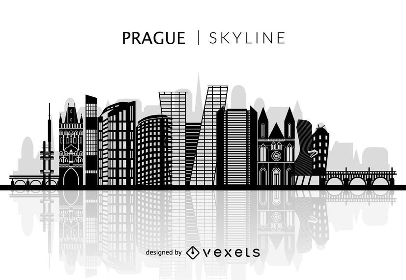 Prague silhouette skyline Prague silhouette skyline