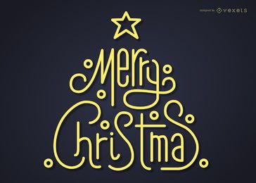 Moderne Weihnachtsbaumbeschriftung