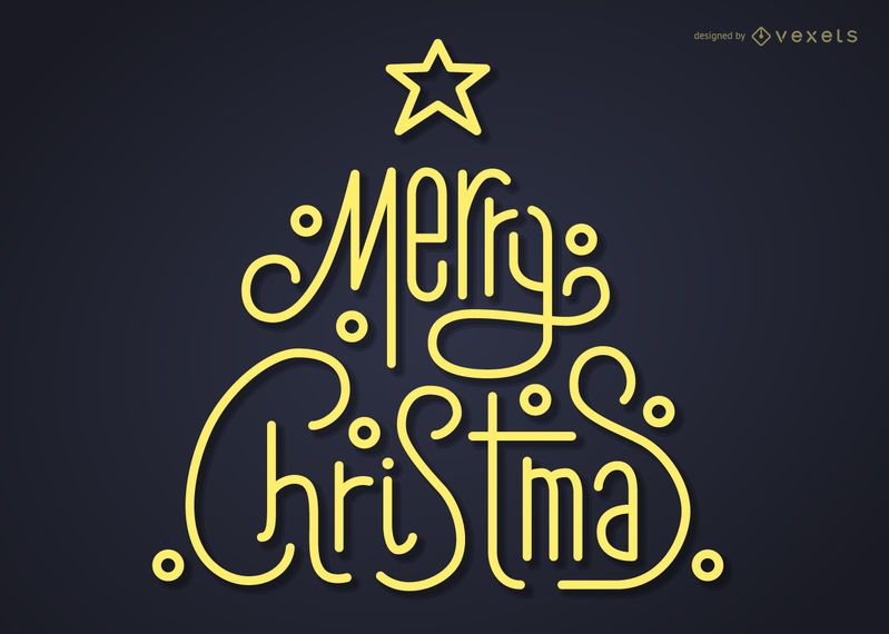 Modern Christmas tree lettering Modern Christmas tree lettering