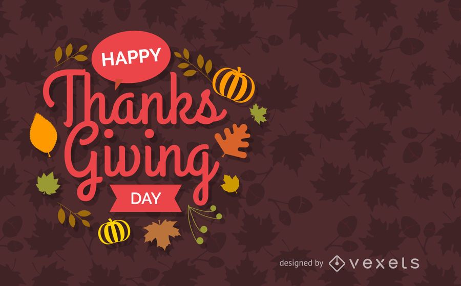 Flat Thanksgiving greeting card Flat Thanksgiving greeting card