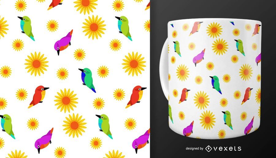 Flowers and birds pattern Flowers and birds pattern