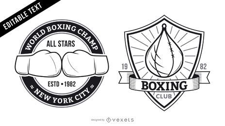 Boxing gym logo set Boxing gym logo set