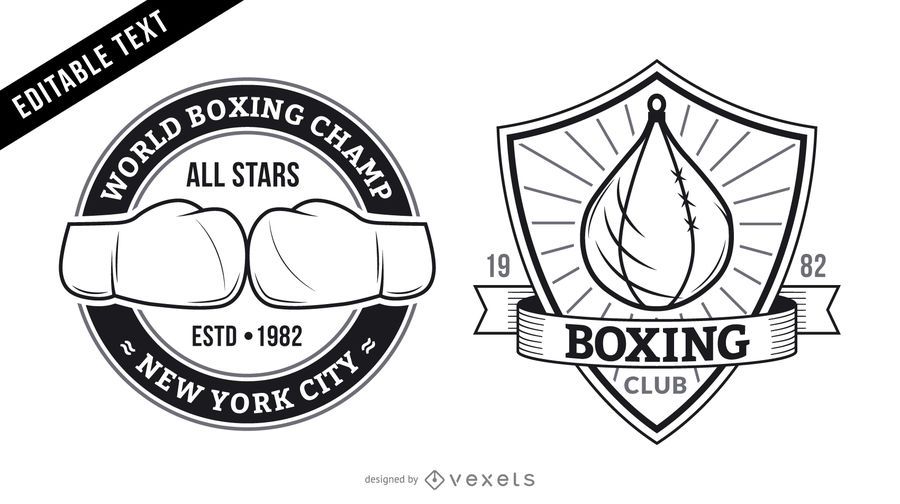 Conjunto de logotipo de ginásio de boxe Conjunto de logotipo de ginásio de boxe