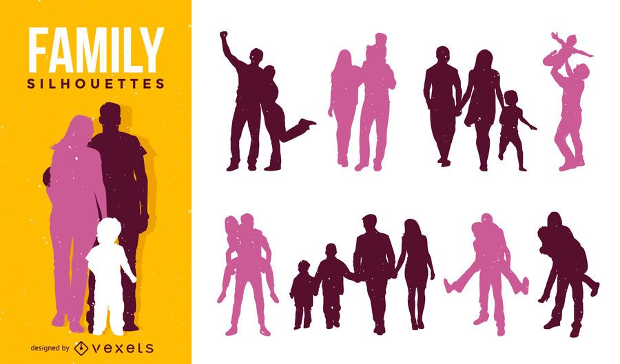 Download Family Silhouette Set - Vector Download