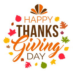 Happy thanksgiving day logo PNG Design