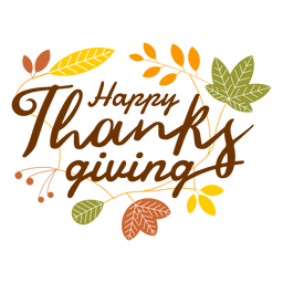 Happy thanksgiving logo PNG Design