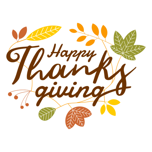 Happy thanksgiving logo PNG Design