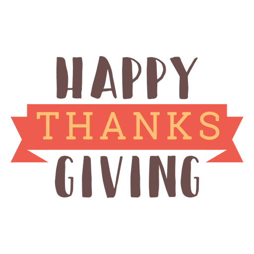 Happy thanksgiving ribbon badge PNG Design