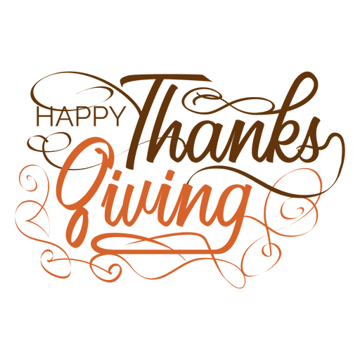Thanksgiving handgeschriebenes Textlogo PNG-Design