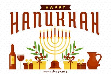 Bright Hanukkah illustration