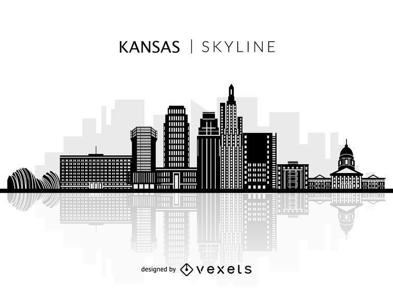 Silueta del horizonte de Kansas Silueta del horizonte de Kansas