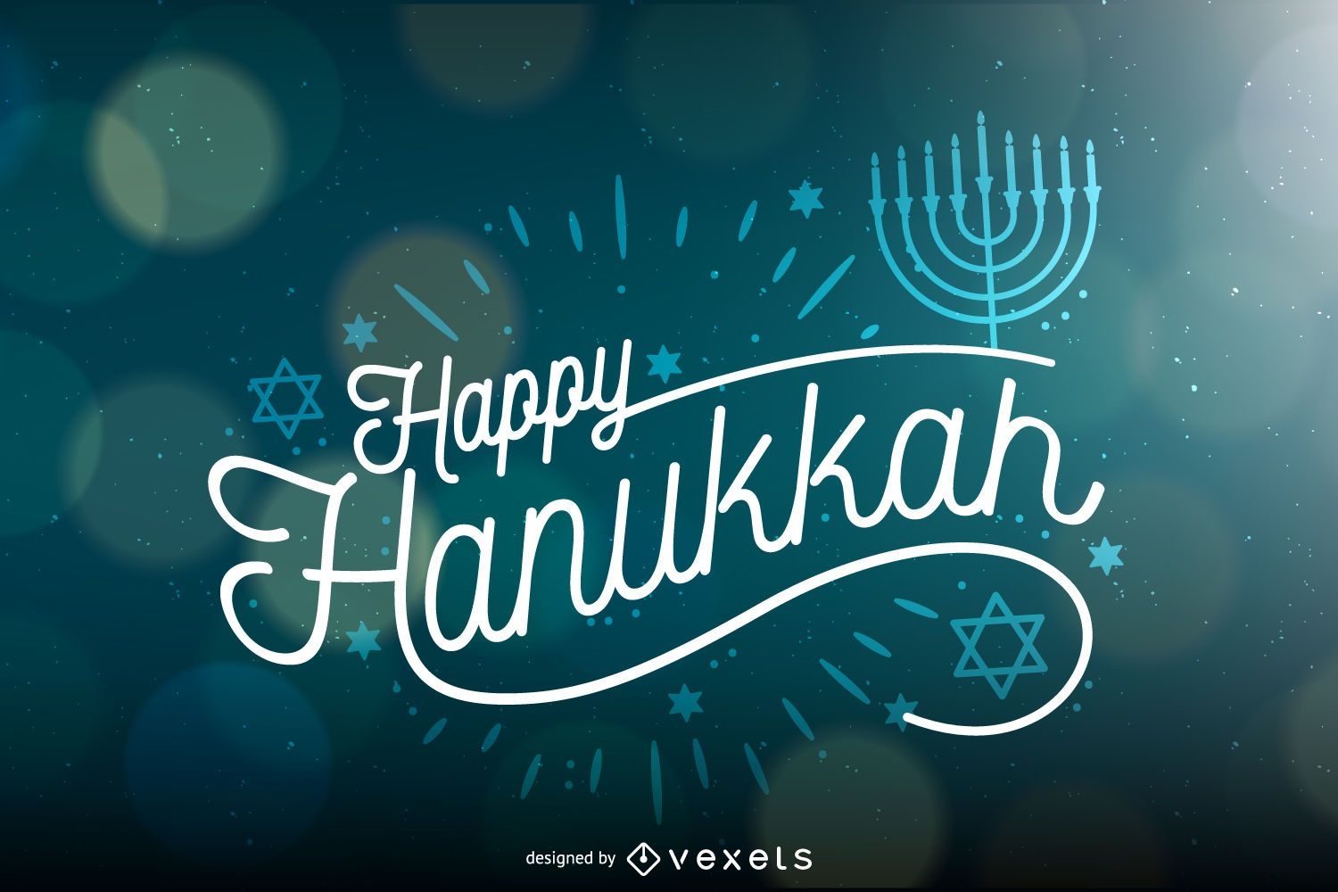 Fondo de Hanukkah con bokeh
