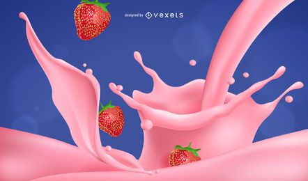 Strawberry yogurt milkshake illustration Strawberry yogurt milkshake illustration