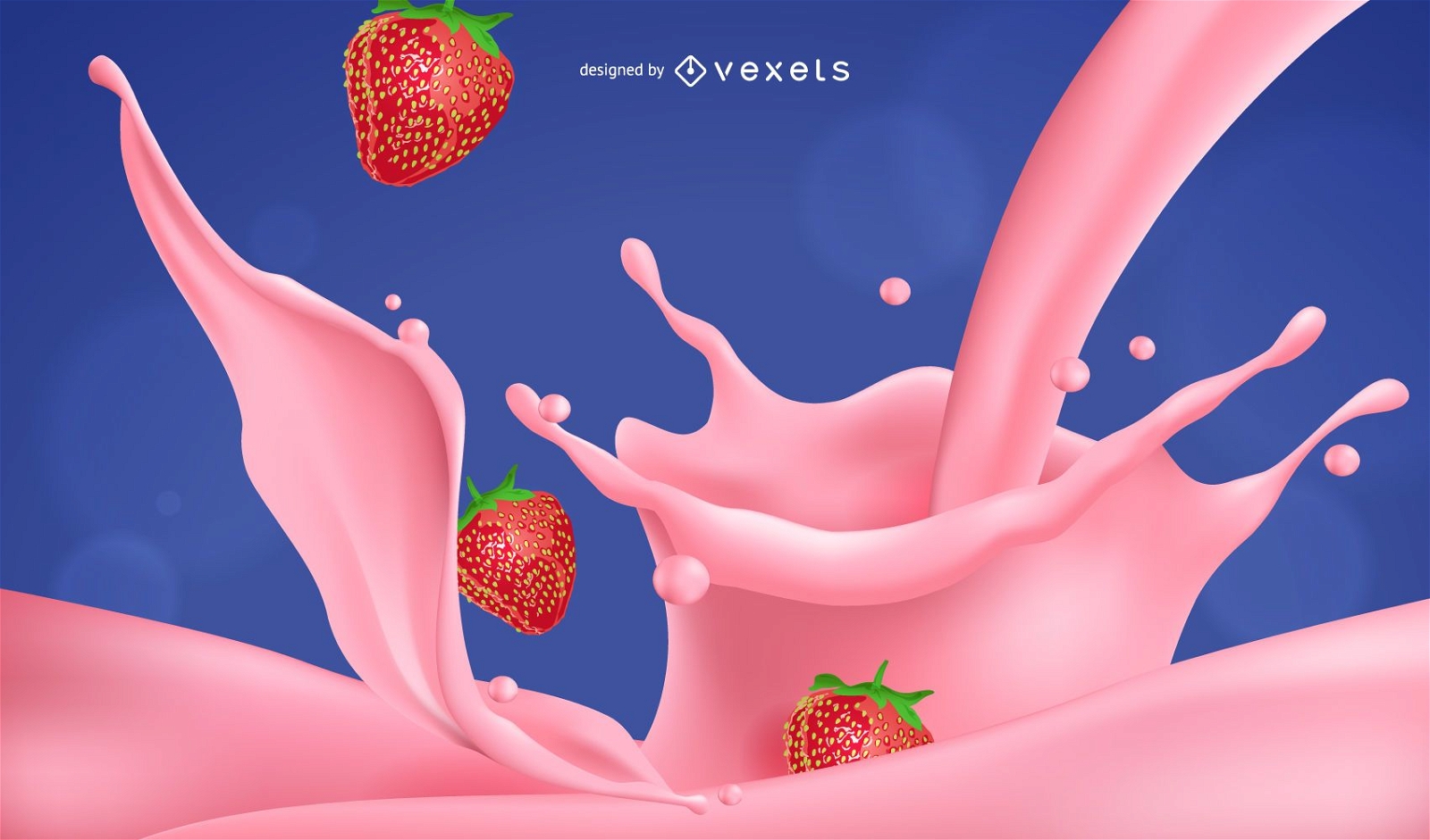 Erdbeer-Joghurt-Milchshake-Illustration