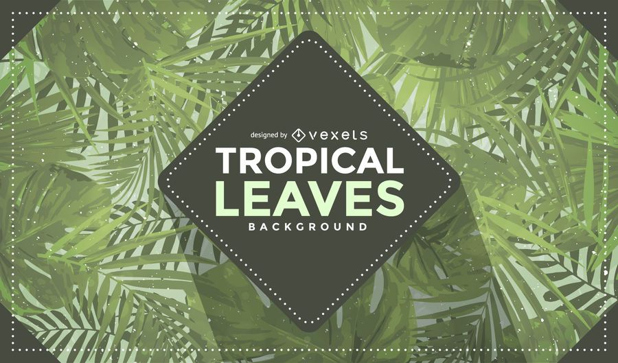 Tropical leaves background with badge Tropical leaves background with badge