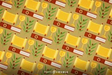 Flat festive Hanukkah pattern