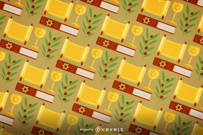 Flat festive Hanukkah pattern Flat festive Hanukkah pattern