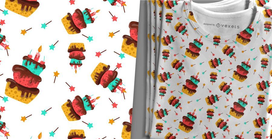 Seamless cake pattern design Seamless cake pattern design