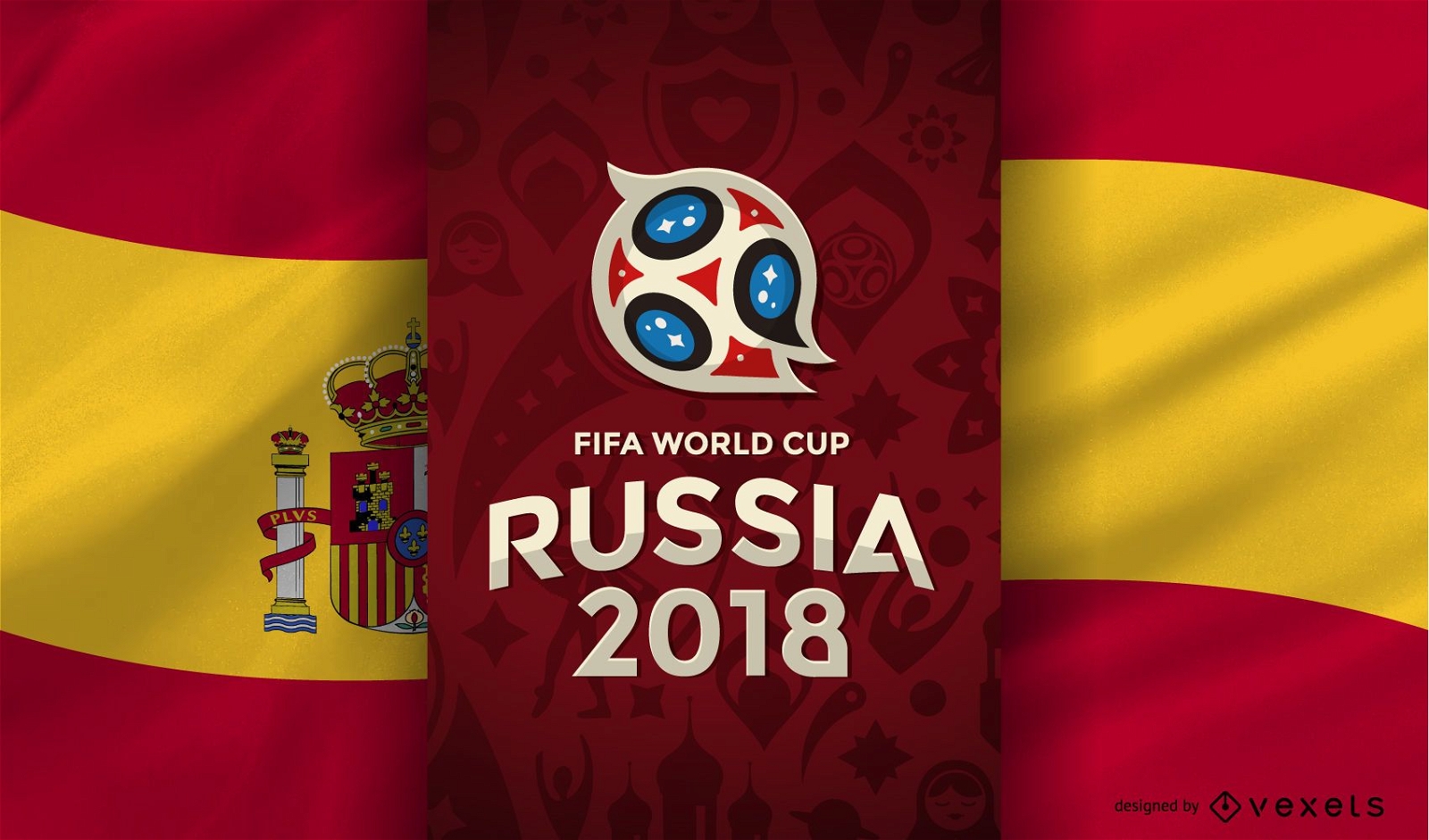 Russia 2018 World Cup with Spain flag
