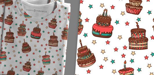 Hand-drawn cakes pattern