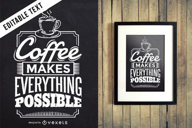 Editable coffee lettering sign Editable coffee lettering sign