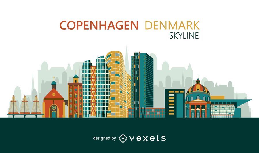Colorful Copenhagen skyline Colorful Copenhagen skyline