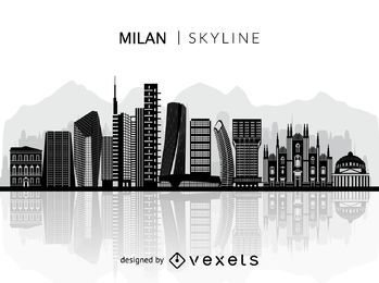 Silhouette of Milan skyline Silhouette of Milan skyline