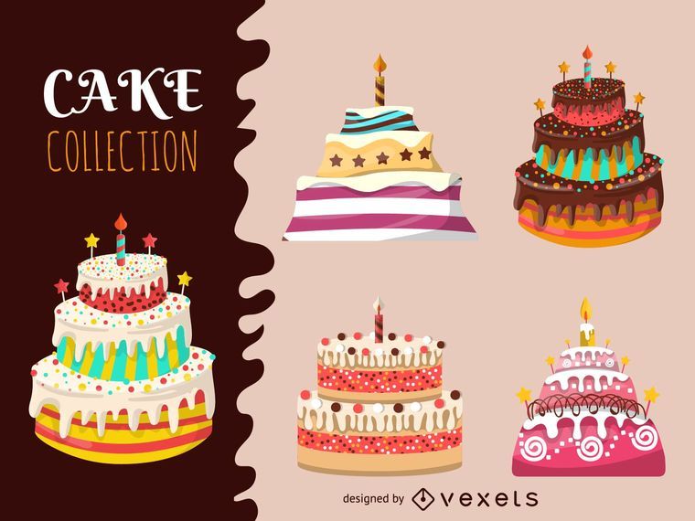 Illustrated big cake collection Illustrated big cake collection