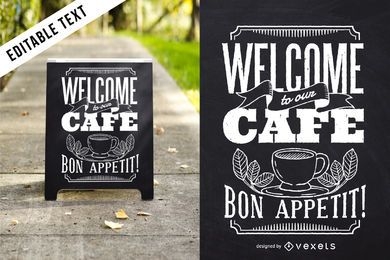 Design de café com letras Bon Appetit