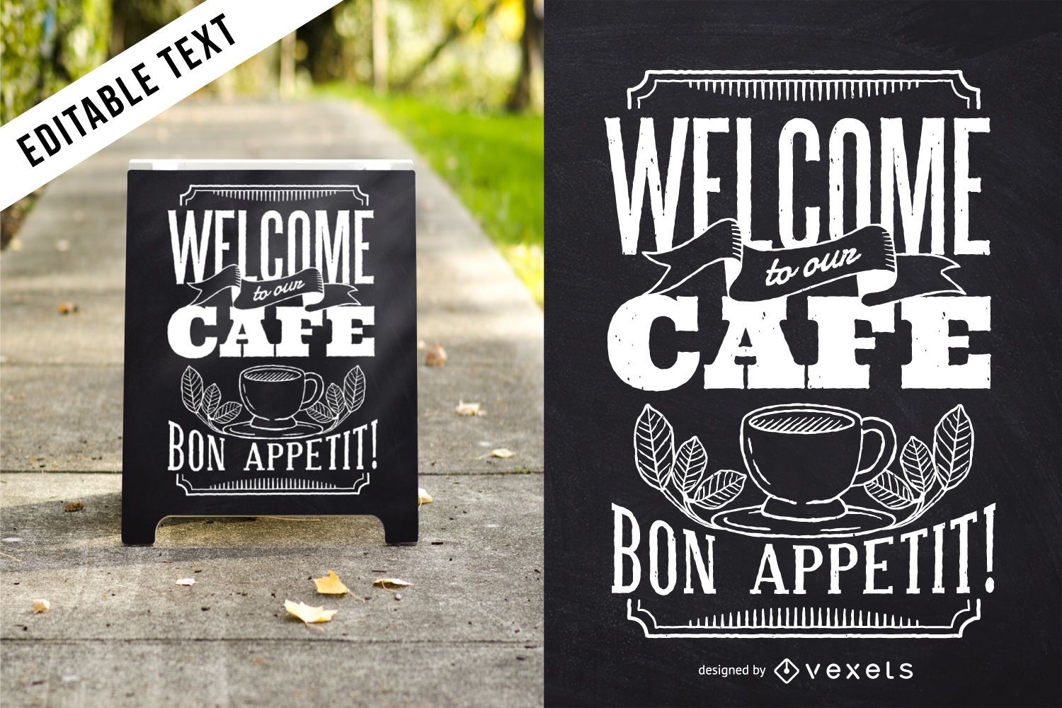 Design de caf? com letras Bon Appetit